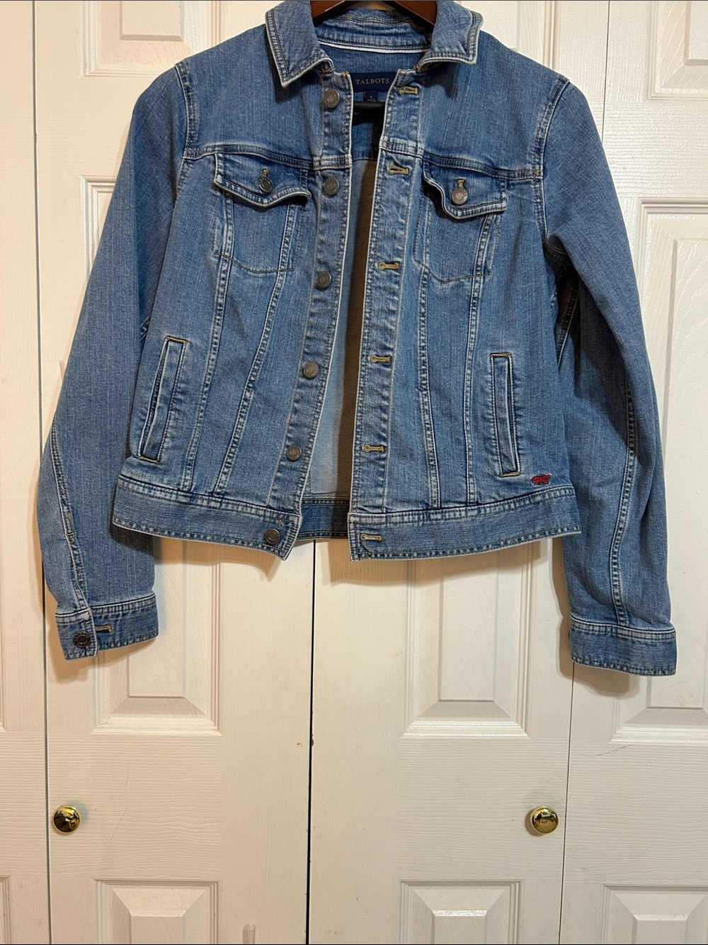 Talbots Medium Blue Denim Jacket with Button Front